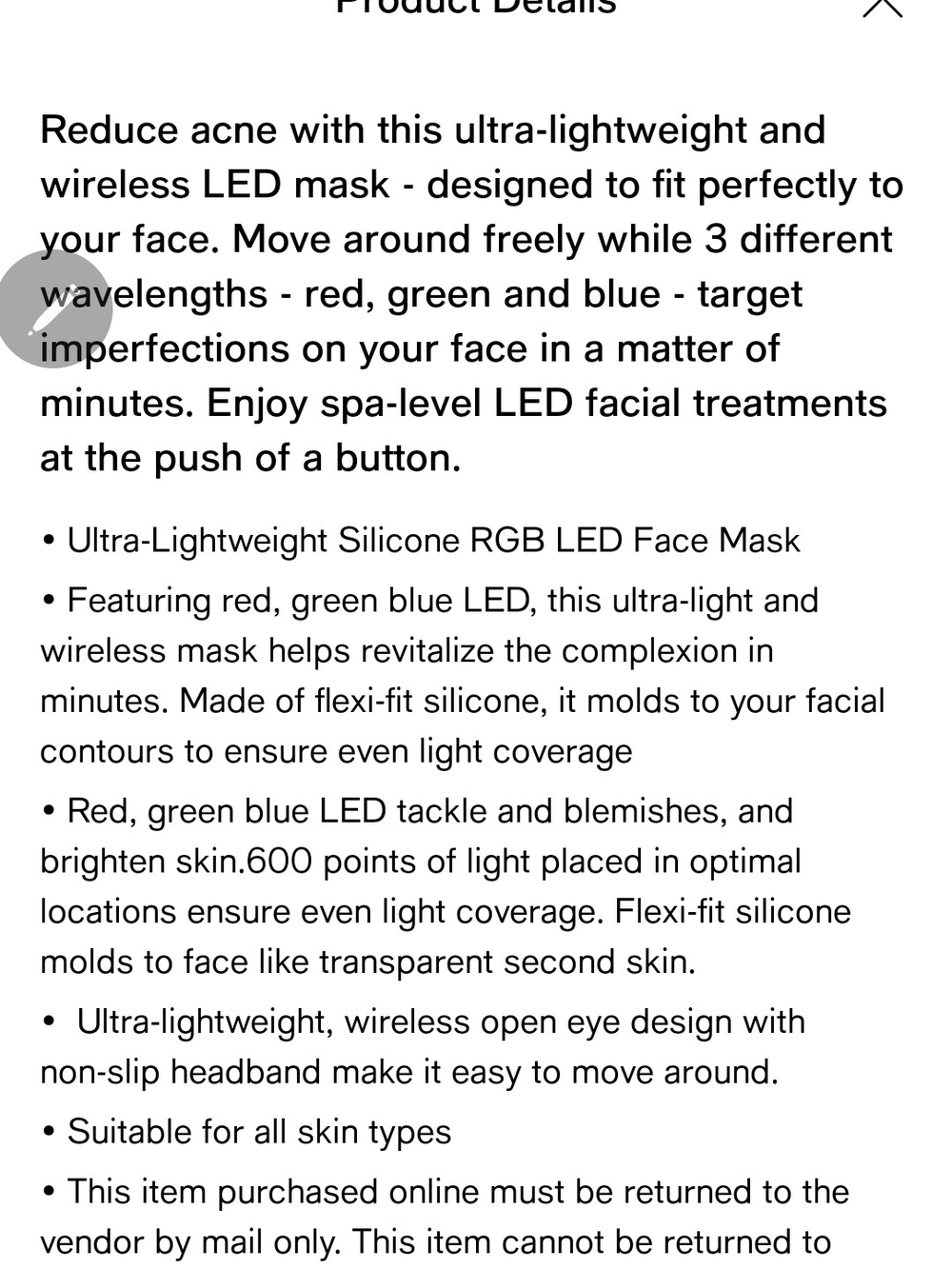 $499 FOREO FAQ 201 Silicone LED Face Mask - Picture 7 of 7